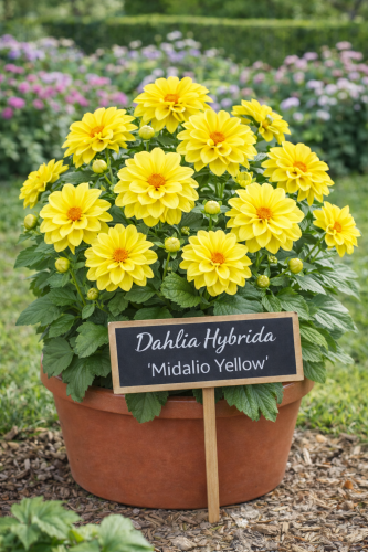 Dalia Hybrida Midalio Yellow ŻÓŁTA