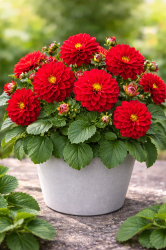 Dalia Hybrida Midalio Scarlet CZERWONA