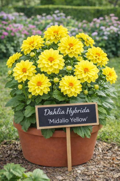 Dalia Hybrida Midalio Yellow ŻÓŁTA