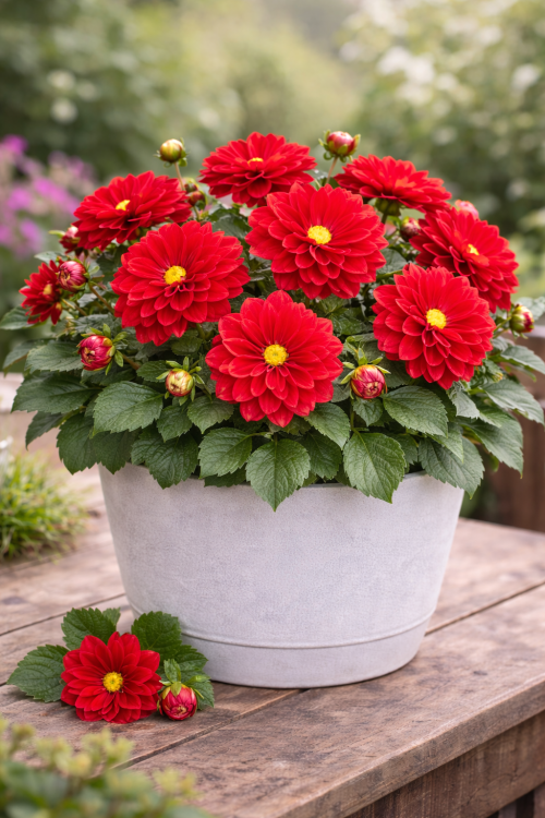 Dalia Hybrida Midalio Scarlet CZERWONA