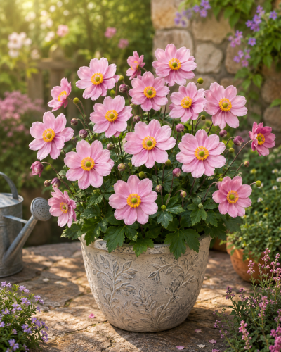 Zawilec hupeheński Anemone 'Pink Saucer'