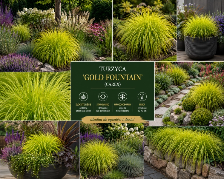 trawa Turzyca 'Gold Fountain'