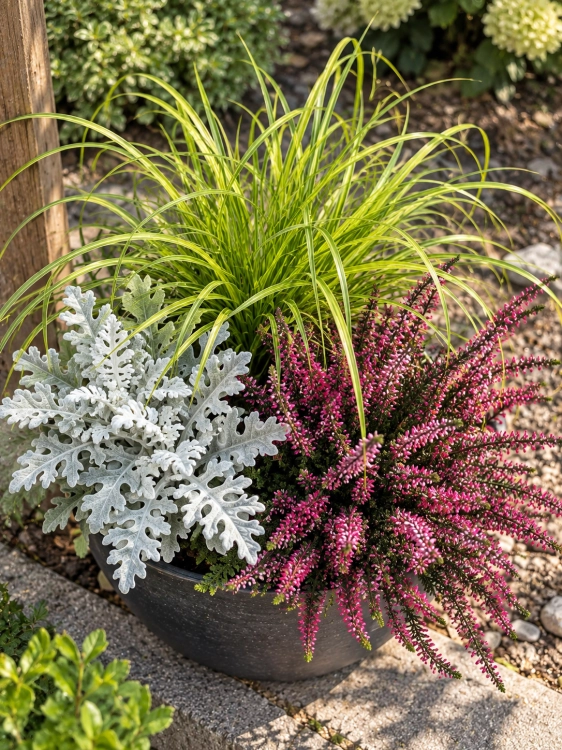 Jesienne TRIO Wrzos Garden Girl, Starzec, Trawa Gold Fountain